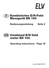 elv EH 100 Operating Instructions Manual