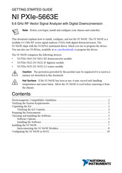 National Instruments PXIe-5663E Getting Started Manual