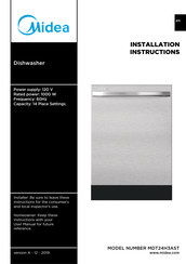 Midea MDT24H3AST Installation Instructions Manual