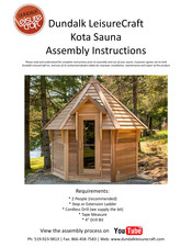 Dundalk LeisureCraft Kota Sauna Assembly Instructions Manual