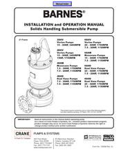 Crane BARNES 4SHMD25054 Installation And Operation Manual