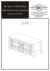 SEI San Santo TV/Media Stand MS834300TX Assembly Instructions Manual