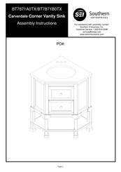 SEI Carverdale Corner Vanity Sink BT7871A0TX Assembly Instructions Manual