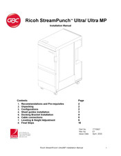 ACCO Brands GBC Ricoh StreamPunch Ultra Installation Manual
