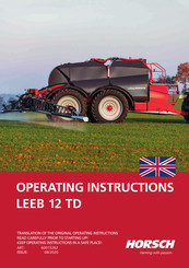 horsch LEEB 12 TD Operating Instructions Manual
