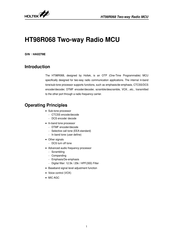 Holtek HT98R068 Manual