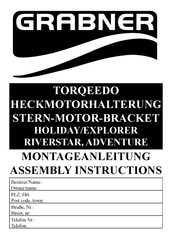 grabner TORQEEDO Assembly Instructions Manual