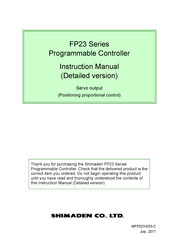 Shimaden FP23 Series Detailed Instruction Manual