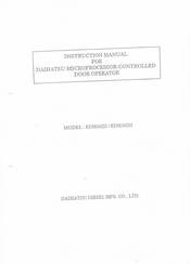 Daihatsu EDM18ZII Instruction Manual