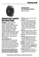 Honeywell HZ-1350 Series Important Safety Instructions Manual