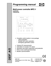 Deif MPC-1 Programming Manual