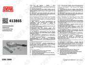 Defa 413865 Fitting Instructions