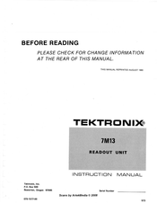 Tektronix 7M13 Instruction Manual