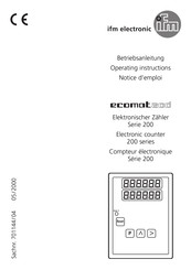 IFM Ecomat 200 Series Operating Instructions Manual