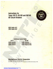 Westinghouse DB-75 Instructions Manual