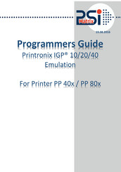 PSI Matrix Printronix IGP 10 Programmer's Manual