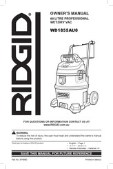 RIDGID WD1855AU0 Owner's Manual