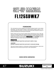 Suzuki fl125sdwk7 Setup Manual
