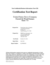 United States Stove Company 7700 Manual