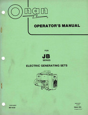 Onan JB Series Operator's Manual