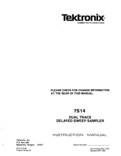 Tektronix 7S14 Instruction Manual