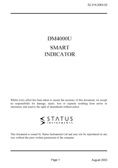 Status Instruments DM4000U Manual