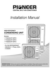 Pioneer YH036GHFI18RT2 Installation Manual