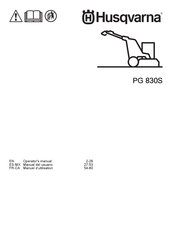 Husqvarna PG 830S Operator's Manual