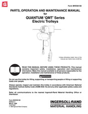Ingersoll-Rand QUANTUM QMT Series Parts, Operation And Maintenance Manual