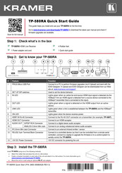 Kramer DigiTOOLS TP-580RA Quick Start Manual