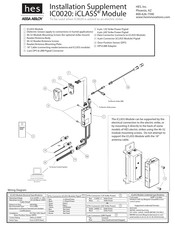 Assa Abloy HES iCLASS IC0020 Installation Supplement
