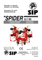 SIP SPIDER 815 Z PRO Instruction For Work