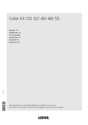 Loewe COLOR KIT CID 40 Installation Instructions Manual