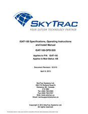 Skytrac ISAT-100 Operating Instructions And Installation Manual