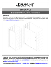 Dreamline Elegance Installation Instructions Manual
