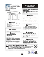 GLOBAL OUTDOORS FP51005 Assembly And Care Instructions