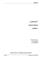 phytron phyMOTION I4XM01.1 Translation Of The Original Manual