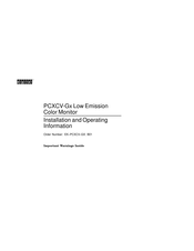 Digital Equipment PCXCV-Gx Installation And Operating Information