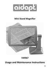 aidapt VM967 Usage And Maintenance Instructions