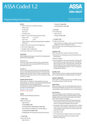 Assa Abloy ASSA Coded 1.2 Programming Instructions