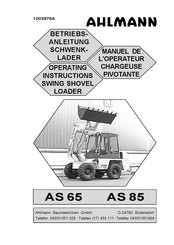 ahlmann AS 85 Operating Instructions Manual
