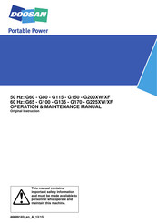 Doosan G150XW/XF Operation & Maintenance Manual
