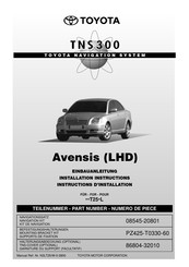Toyota 08545-20801 Installation Instructions Manual