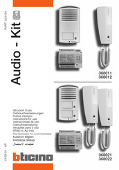 Bticino 368011 Instructions For Use Manual