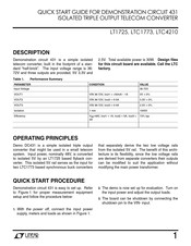 Linear Technology 431 Quick Start Manual