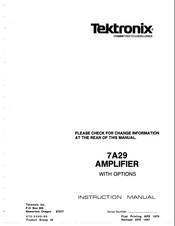 Tektronix 7A29 Instruction Manual