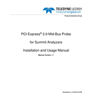 Teledyne Lecroy PCI Express 2.0 Mid-Bus Probe Installation And Usage Manual