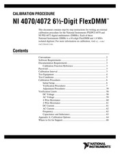 National Instruments FlexDMM PXI-4072 Calibration Procedure