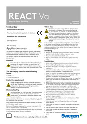 Swegon REACT Va Instructions For Use Manual
