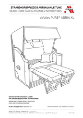 DekoVries deVries PURE ADRIA XL Care & Assembly Instructions